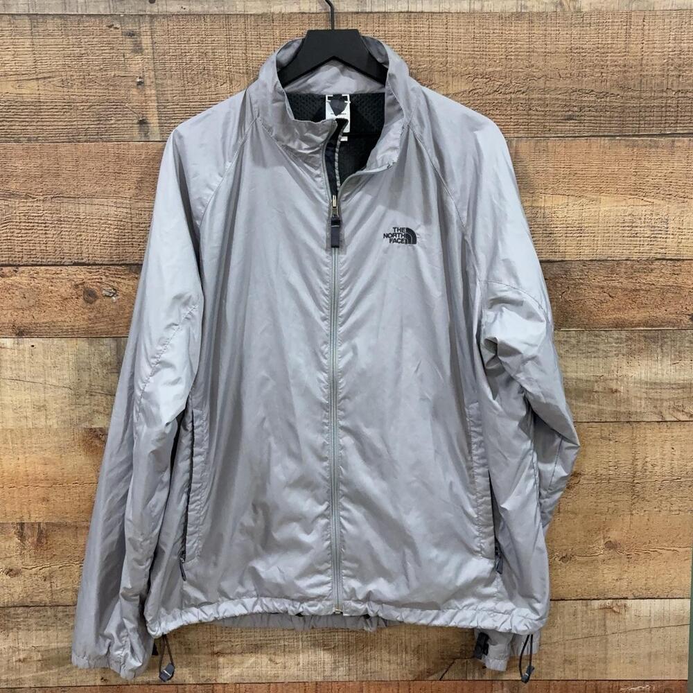The North Face Jacket Mens Size 2XL Gray Full Zip Lightweight Windbreaker